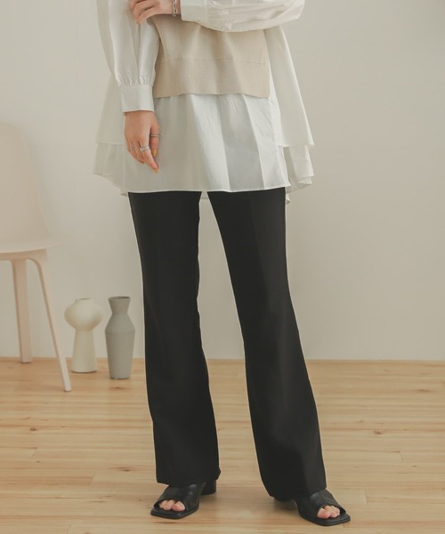 SENSE OF PLACE by URBAN RESEARCH（センスオブプレイスバイアーバンリサーチ）の「ストレッチセンタープレスセミフレアパンツ（その他パンツ・レディース・オレンジ/ブラック/ライトベージュ・SMALL/TALL/MEDIUM/X-SMALL）」の8枚目の写真