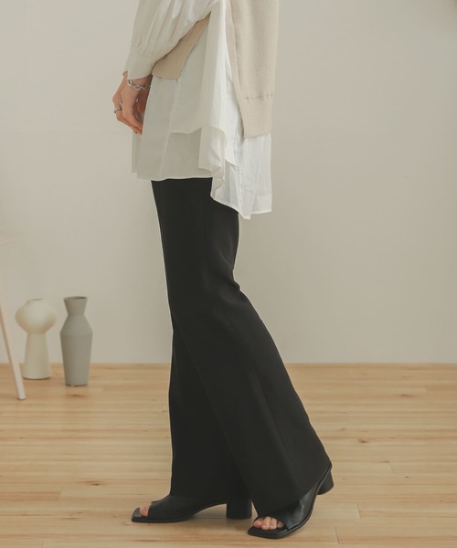 SENSE OF PLACE by URBAN RESEARCH（センスオブプレイスバイアーバンリサーチ）の「ストレッチセンタープレスセミフレアパンツ（その他パンツ・レディース・オレンジ/ブラック/ライトベージュ・SMALL/TALL/MEDIUM/X-SMALL）」の9枚目の写真