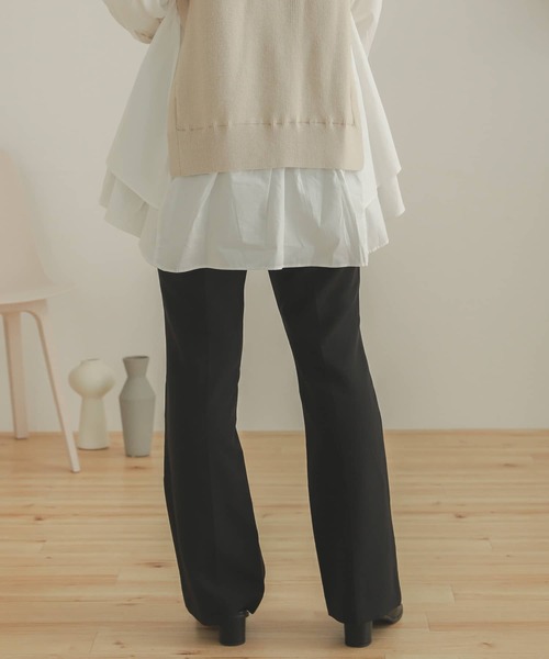 SENSE OF PLACE by URBAN RESEARCH（センスオブプレイスバイアーバンリサーチ）の「ストレッチセンタープレスセミフレアパンツ（その他パンツ・レディース・オレンジ/ブラック/ライトベージュ・SMALL/TALL/MEDIUM/X-SMALL）」の10枚目の写真