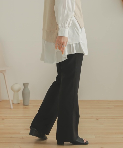 SENSE OF PLACE by URBAN RESEARCH（センスオブプレイスバイアーバンリサーチ）の「ストレッチセンタープレスセミフレアパンツ（その他パンツ・レディース・オレンジ/ブラック/ライトベージュ・SMALL/TALL/MEDIUM/X-SMALL）」の11枚目の写真