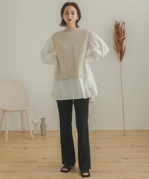 SENSE OF PLACE by URBAN RESEARCH（センスオブプレイスバイアーバンリサーチ）の「ストレッチセンタープレスセミフレアパンツ（その他パンツ・レディース・オレンジ/ブラック/ライトベージュ・SMALL/TALL/MEDIUM/X-SMALL）」の12枚目の写真