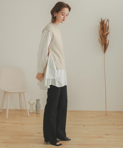 SENSE OF PLACE by URBAN RESEARCH（センスオブプレイスバイアーバンリサーチ）の「ストレッチセンタープレスセミフレアパンツ（その他パンツ・レディース・オレンジ/ブラック/ライトベージュ・SMALL/TALL/MEDIUM/X-SMALL）」の16枚目の写真