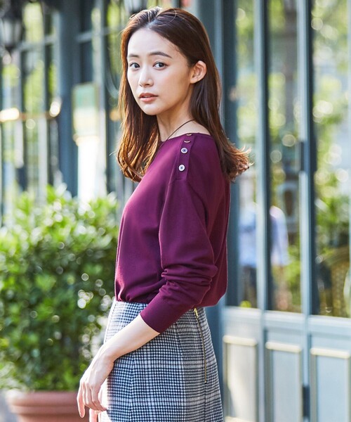 J.PRESS Ladies(J.プレス レディス)の「【洗える】PRINCE ボートネック ニット(ニット/セーター・レディース・ダルブルー系/ベージュ系/ワイン系/ライトグレー系/ピンク系・SMALL)」の5枚目の写真