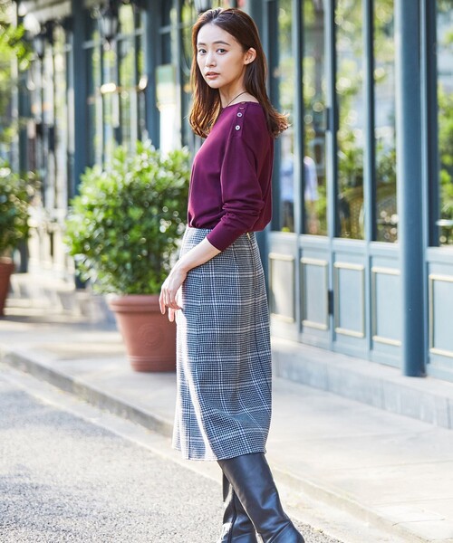 J.PRESS Ladies(J.プレス レディス)の「【洗える】PRINCE ボートネック ニット(ニット/セーター・レディース・ダルブルー系/ベージュ系/ワイン系/ライトグレー系/ピンク系・SMALL)」の19枚目の写真
