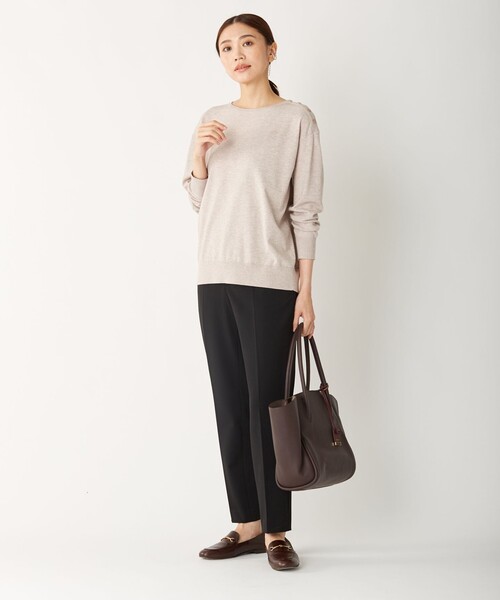 J.PRESS Ladies(J.プレス レディス)の「【洗える】PRINCE ボートネック ニット(ニット/セーター・レディース・ダルブルー系/ベージュ系/ワイン系/ライトグレー系/ピンク系・SMALL)」の6枚目の写真