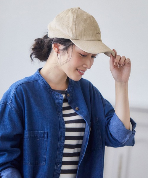 Honeys（ハニーズ）の「コーデュロイキャップ（キャップ・レディース・ブラウン/アイボリー/ピンク/グレー/ブラック/ベージュ系その他/イエロー/ベージュ/ブラック系その他・FREE）」の6枚目の写真