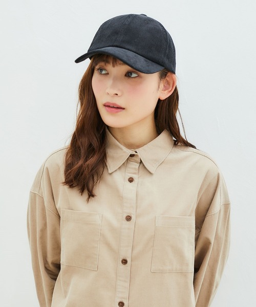 Honeys（ハニーズ）の「コーデュロイキャップ（キャップ・レディース・ブラウン/アイボリー/ピンク/グレー/ブラック/ベージュ系その他/イエロー/ベージュ/ブラック系その他・FREE）」の4枚目の写真