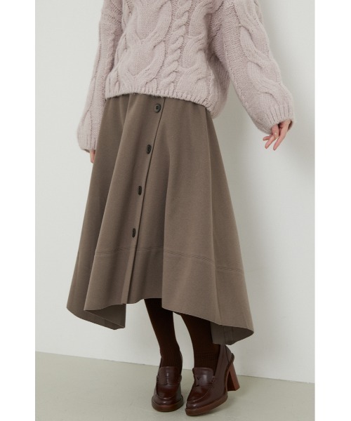 rienda（リエンダ）の「ニットフェイクウールフレアスカート（スカート・レディース・ライトブラウン/ダークブルー/ライトベージュ・SMALL/MEDIUM）」の11枚目の写真