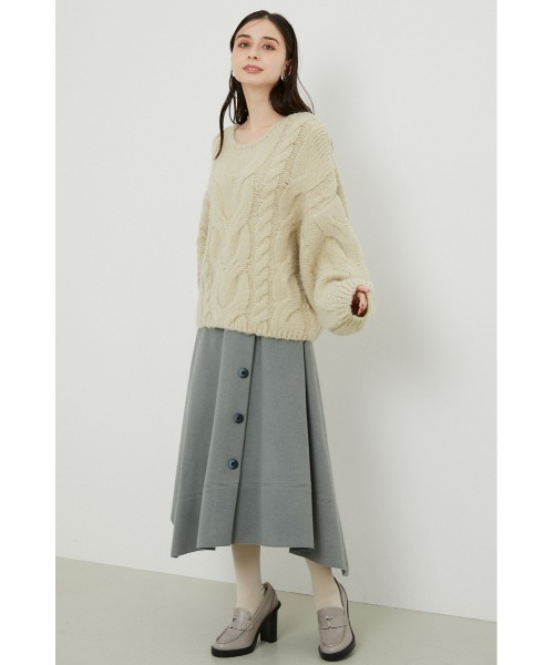 rienda（リエンダ）の「ニットフェイクウールフレアスカート（スカート・レディース・ライトブラウン/ダークブルー/ライトベージュ・SMALL/MEDIUM）」の22枚目の写真