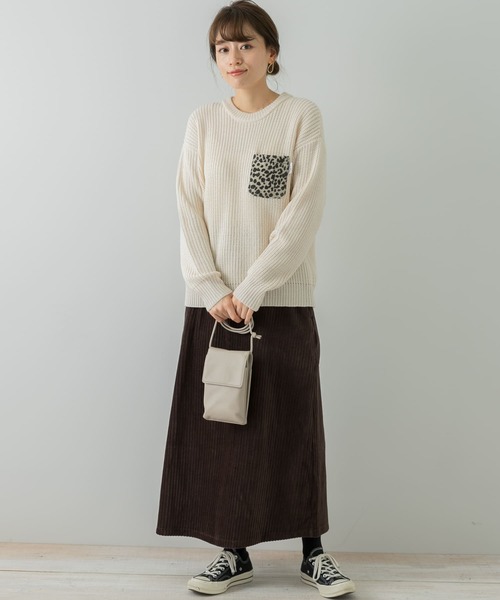 URBAN RESEARCH Sonny Label（アーバンリサーチサニーレーベル）の「『UR TECH』カットコーデュロイスカート（スカート・レディース・ブラック/ブラウン系その他/アイボリー・36/38）」の7枚目の写真