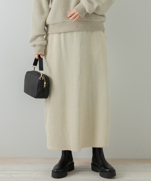 URBAN RESEARCH Sonny Label（アーバンリサーチサニーレーベル）の「『UR TECH』カットコーデュロイスカート（スカート・レディース・ブラック/ブラウン系その他/アイボリー・36/38）」の12枚目の写真