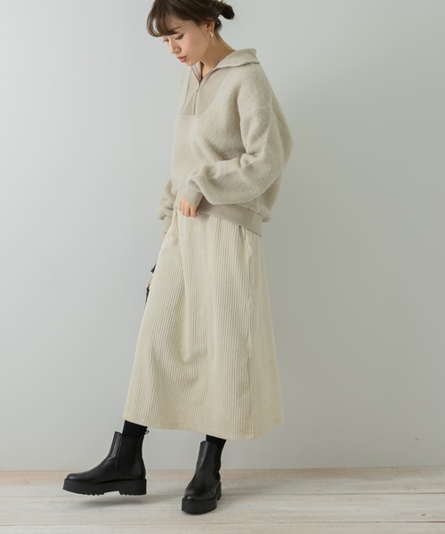 URBAN RESEARCH Sonny Label（アーバンリサーチサニーレーベル）の「『UR TECH』カットコーデュロイスカート（スカート・レディース・ブラック/ブラウン系その他/アイボリー・36/38）」の15枚目の写真