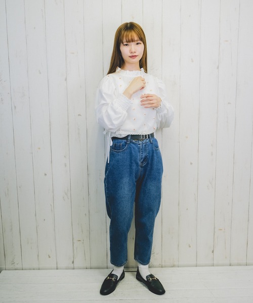 Hamble by Par Avion（ハンブルバイパラビオン）の「重ね着風ブラウス（シャツ/ブラウス・レディース・アイボリー/ブラック・ONESIZE）」の21枚目の写真