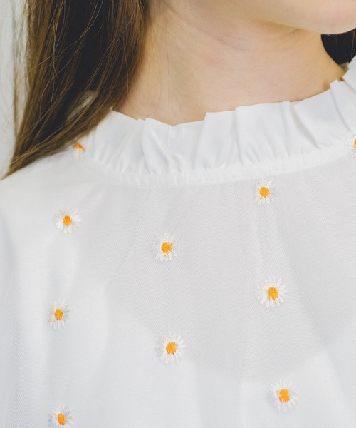 Hamble by Par Avion（ハンブルバイパラビオン）の「重ね着風ブラウス（シャツ/ブラウス・レディース・アイボリー/ブラック・ONESIZE）」の6枚目の写真