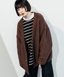 Ressaca | 畦編み オーバーサイズ ボリュームニットルーズカーディガン(カーディガン/ボレロ)