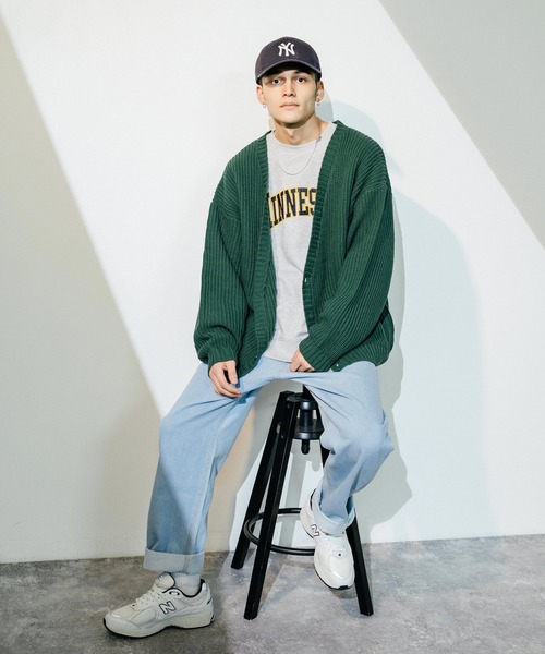 Ressaca（レサーカ）の「畦編み オーバーサイズ ボリュームニットルーズカーディガン（カーディガン/ボレロ・メンズ・ブラック/ブラウン/パープル/グリーン/オフホワイト・M/L）」の20枚目の写真