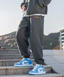 【HOOK】ベーシック 刺繍入り暖かいボアスウェットパンツ