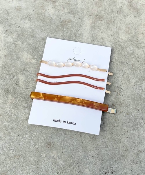 Ein（アイン）の「【Ein】ウェーブデザイン ヘアピンセット（ヘアピン・レディース・ホワイト/ベージュ/ブラウン・FREE）」の2枚目の写真