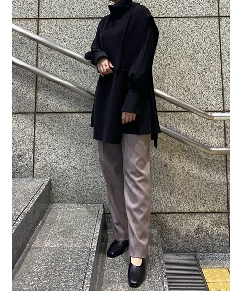 SNIDEL（スナイデル）の「Sustainableハイウエストパンツ（その他パンツ・レディース・ブラック/ピンク/モカ・1/0）」の3枚目の写真