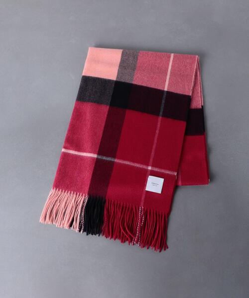 elegancese（エレガンセーゼ）の「＜elegancese（エレガンセーゼ）＞カシミヤ チェック ストール（ストール/ショール・レディース・ホワイト/ベージュ/ライトピンク・FREE）」の4枚目の写真