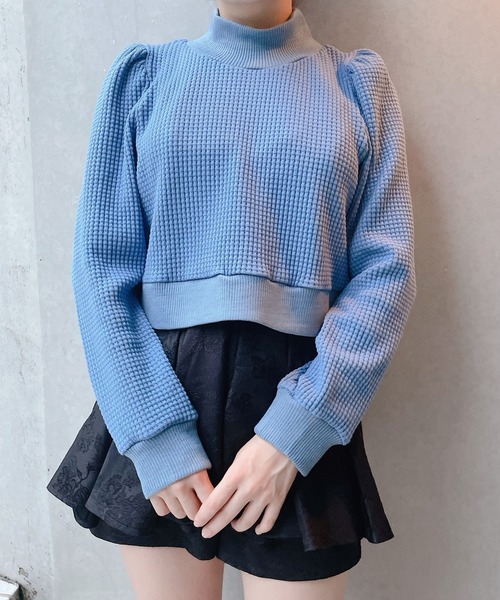 lilLilly（リルリリー）の「ワッフルリブアンサンブル（アンサンブル・レディース・ホワイト/ブラック/ブルー/ピンク・FREE）」の4枚目の写真