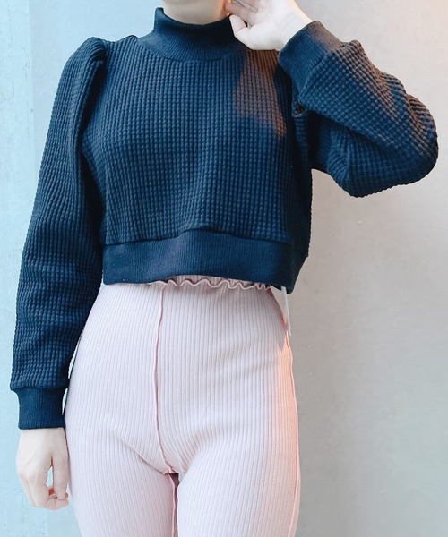 lilLilly（リルリリー）の「ワッフルリブアンサンブル（アンサンブル・レディース・ホワイト/ブラック/ブルー/ピンク・FREE）」の10枚目の写真