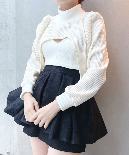 lilLilly（リルリリー）の「ワッフルリブアンサンブル（アンサンブル・レディース・ホワイト/ブラック/ブルー/ピンク・FREE）」の14枚目の写真