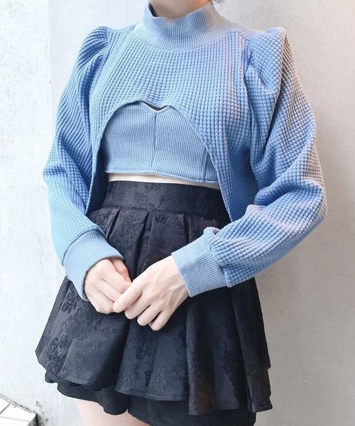 lilLilly（リルリリー）の「ワッフルリブアンサンブル（アンサンブル・レディース・ホワイト/ブラック/ブルー/ピンク・FREE）」の16枚目の写真