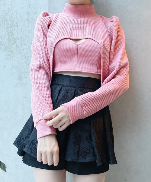 lilLilly（リルリリー）の「ワッフルリブアンサンブル（アンサンブル・レディース・ホワイト/ブラック/ブルー/ピンク・FREE）」の22枚目の写真