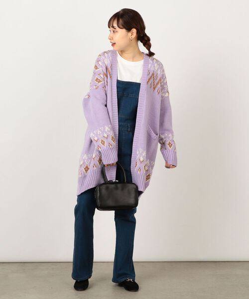 fredy couleur（フレディクルール）の「ジャガード抜け衿ロングカーディガン（カーディガン/ボレロ・レディース・ホワイト系その他5/パープル系その他5・38）」の14枚目の写真