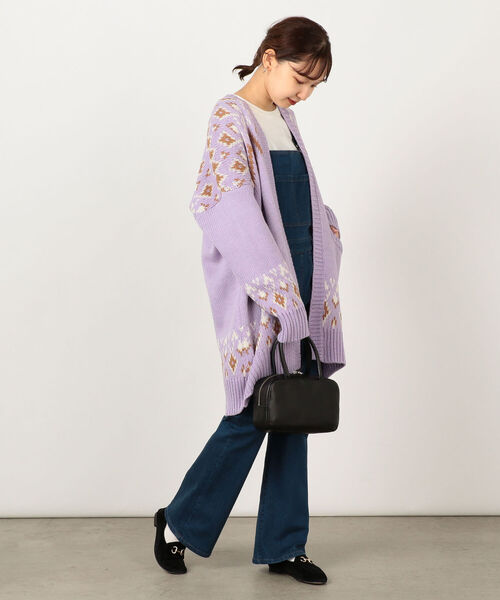 fredy couleur（フレディクルール）の「ジャガード抜け衿ロングカーディガン（カーディガン/ボレロ・レディース・ホワイト系その他5/パープル系その他5・38）」の3枚目の写真