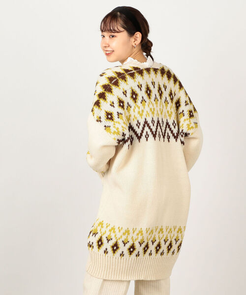 fredy couleur（フレディクルール）の「ジャガード抜け衿ロングカーディガン（カーディガン/ボレロ・レディース・ホワイト系その他5/パープル系その他5・38）」の9枚目の写真