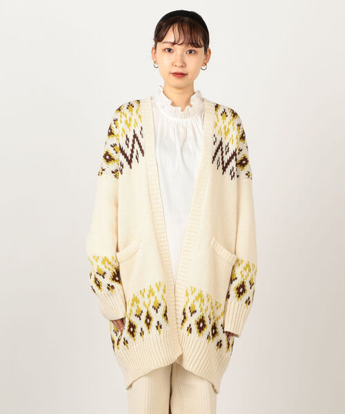 fredy couleur（フレディクルール）の「ジャガード抜け衿ロングカーディガン（カーディガン/ボレロ・レディース・ホワイト系その他5/パープル系その他5・38）」の13枚目の写真