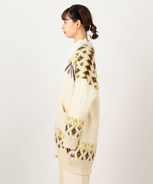 fredy couleur（フレディクルール）の「ジャガード抜け衿ロングカーディガン（カーディガン/ボレロ・レディース・ホワイト系その他5/パープル系その他5・38）」の15枚目の写真