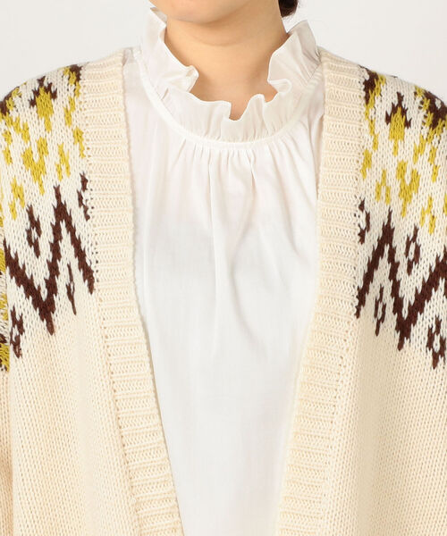 fredy couleur（フレディクルール）の「ジャガード抜け衿ロングカーディガン（カーディガン/ボレロ・レディース・ホワイト系その他5/パープル系その他5・38）」の12枚目の写真