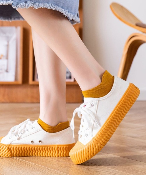 「kakko」（カッコ）の「レディース 靴擦れ防止 スニーカーソックス靴下（ソックス/靴下・レディース・ベージュ/ダークグリーン/ホワイト/ブラック/ブラウン/カーキ/イエロー/オレンジ/ブルー/ワインレッド・FREE）」の17枚目の写真
