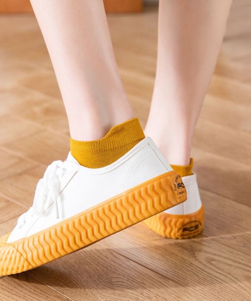 「kakko」（カッコ）の「レディース 靴擦れ防止 スニーカーソックス靴下（ソックス/靴下・レディース・ベージュ/ダークグリーン/ホワイト/ブラック/ブラウン/カーキ/イエロー/オレンジ/ブルー/ワインレッド・FREE）」の18枚目の写真