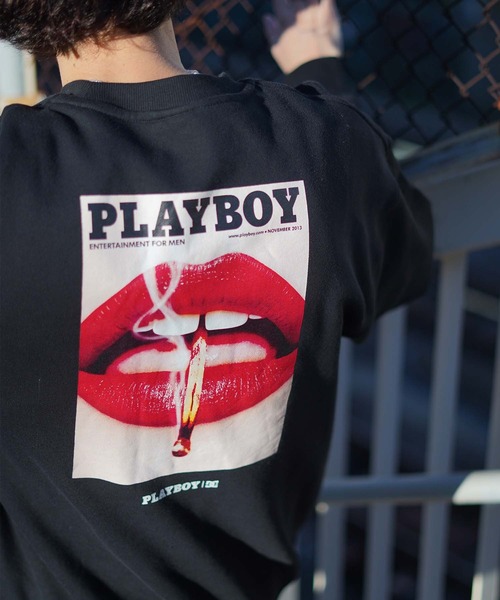 DC SHOES（ディーシーシューズ）の「PB BACK PHOTO CREW/DCPLAYBOY(プレイボーイ）コラボスウェットトレーナー（スウェット・メンズ・ホワイト/ブラック・SMALL/MEDIUM/LARGE/X-LARGE）」の2枚目の写真