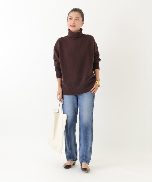 VERMEIL par iena（ヴェルメイユパーイエナ）の「ウールカシミア ロングネックニット◆（ニット/セーター・レディース・ブラック/ブラウン/ナチュラル/キャメル・FREE）」の13枚目の写真