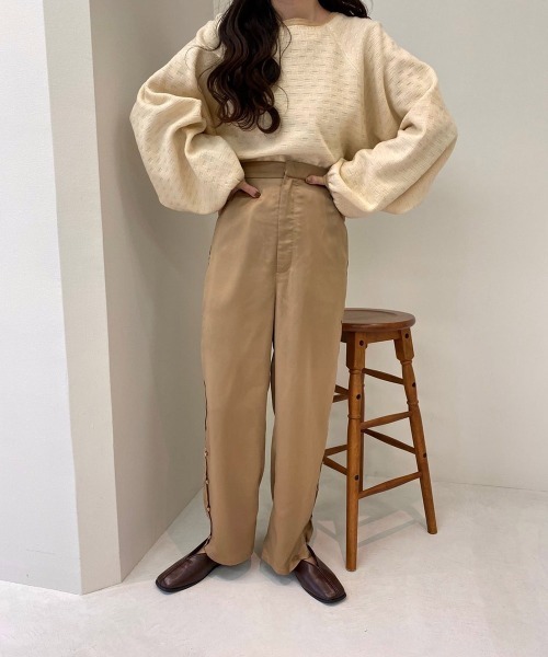 lawgy（ラウジー）の「original spring knit tops（ニット/セーター・レディース・ブラウン/アイボリー・FREE）」の6枚目の写真