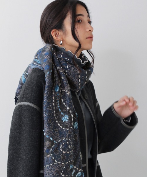 NEEDLES ニードルズ ペイズリープリント ストール ショール ブラック セール】インド刺繍ストール（ストール/ショール）｜Bou Jeloud