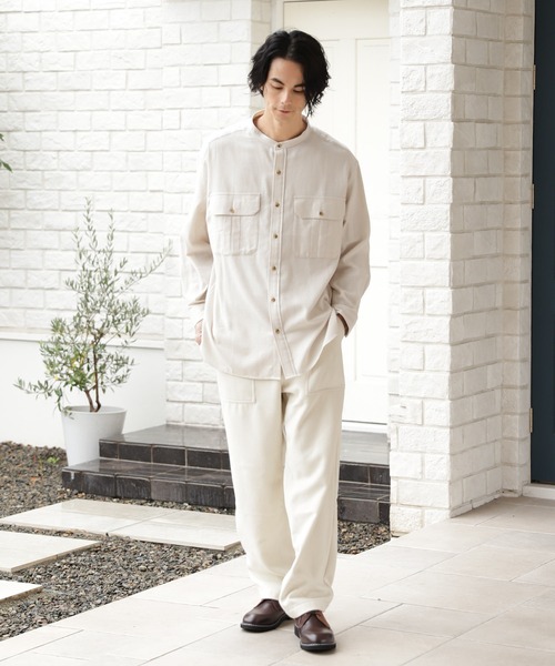 niko and...（ニコアンド）の「ウール混アーミーシャツ（シャツ/ブラウス・メンズ・ネイビー/キャメル/アイボリー・MEDIUM/LARGE）」の10枚目の写真