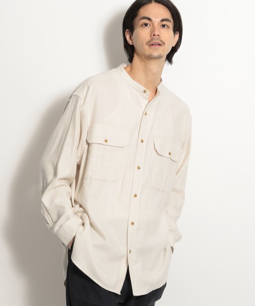 niko and...（ニコアンド）の「ウール混アーミーシャツ（シャツ/ブラウス・メンズ・ネイビー/キャメル/アイボリー・MEDIUM/LARGE）」の19枚目の写真