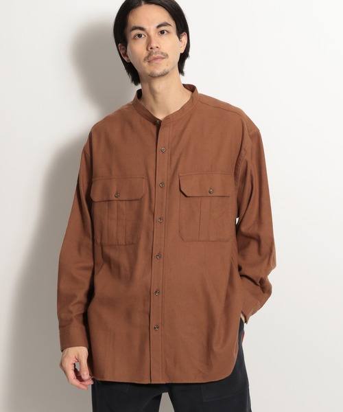 niko and...（ニコアンド）の「ウール混アーミーシャツ（シャツ/ブラウス・メンズ・ネイビー/キャメル/アイボリー・MEDIUM/LARGE）」の15枚目の写真