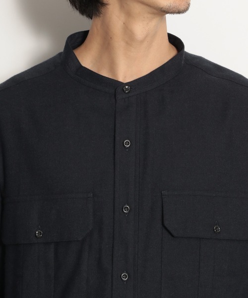 niko and...（ニコアンド）の「ウール混アーミーシャツ（シャツ/ブラウス・メンズ・ネイビー/キャメル/アイボリー・MEDIUM/LARGE）」の8枚目の写真