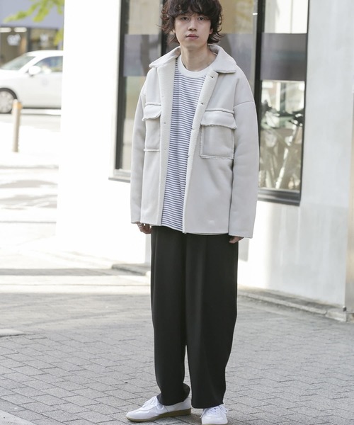 SENSE OF PLACE by URBAN RESEARCH（センスオブプレイスバイアーバンリサーチ）の「ムートンCPOジャケット（ムートンコート・メンズ・ブルー/ライトベージュ/チャコールグレー・MEDIUM/LARGE）」の17枚目の写真