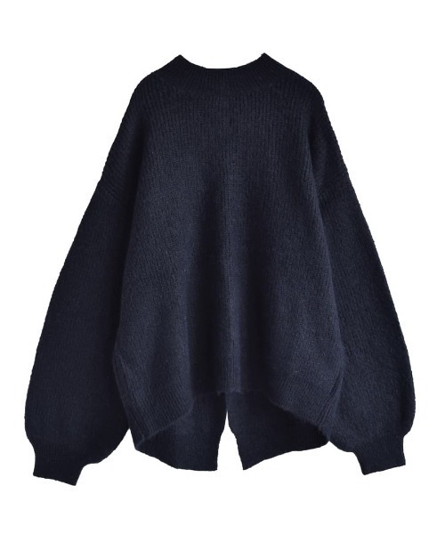 apartment department（アパートメントデパートメント）の「バックスリット ボリュームスリーブ モヘアニット（ニット/セーター・レディース・ネイビー/アイボリー・M）」の6枚目の写真