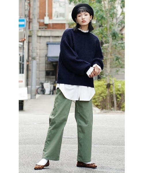 apartment department（アパートメントデパートメント）の「バックスリット ボリュームスリーブ モヘアニット（ニット/セーター・レディース・ネイビー/アイボリー・M）」の10枚目の写真