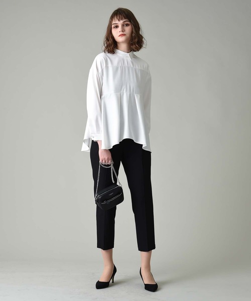 RAW FUDGE(ローファッジ)の「サテン切替Aラインブラウス(シャツ/ブラウス・レディース・ブラック/ベージュ/オフホワイト/カーキ・M)」の7枚目の写真