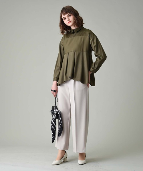 RAW FUDGE(ローファッジ)の「サテン切替Aラインブラウス(シャツ/ブラウス・レディース・ブラック/ベージュ/オフホワイト/カーキ・M)」の17枚目の写真